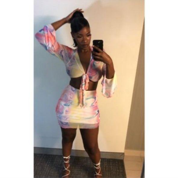 Mesh tie-front crop top